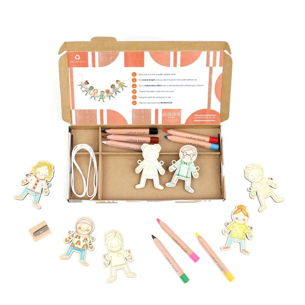Cotton Twist: Wooden Paper Dolls Craft Kit - Acorn & Pip_Cotton Twist