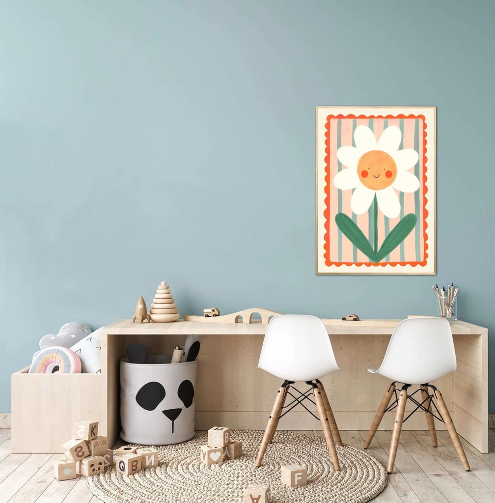 Kate Fox Design: Smiley Flower A4 Print - Acorn & Pip_Kate Fox Design
