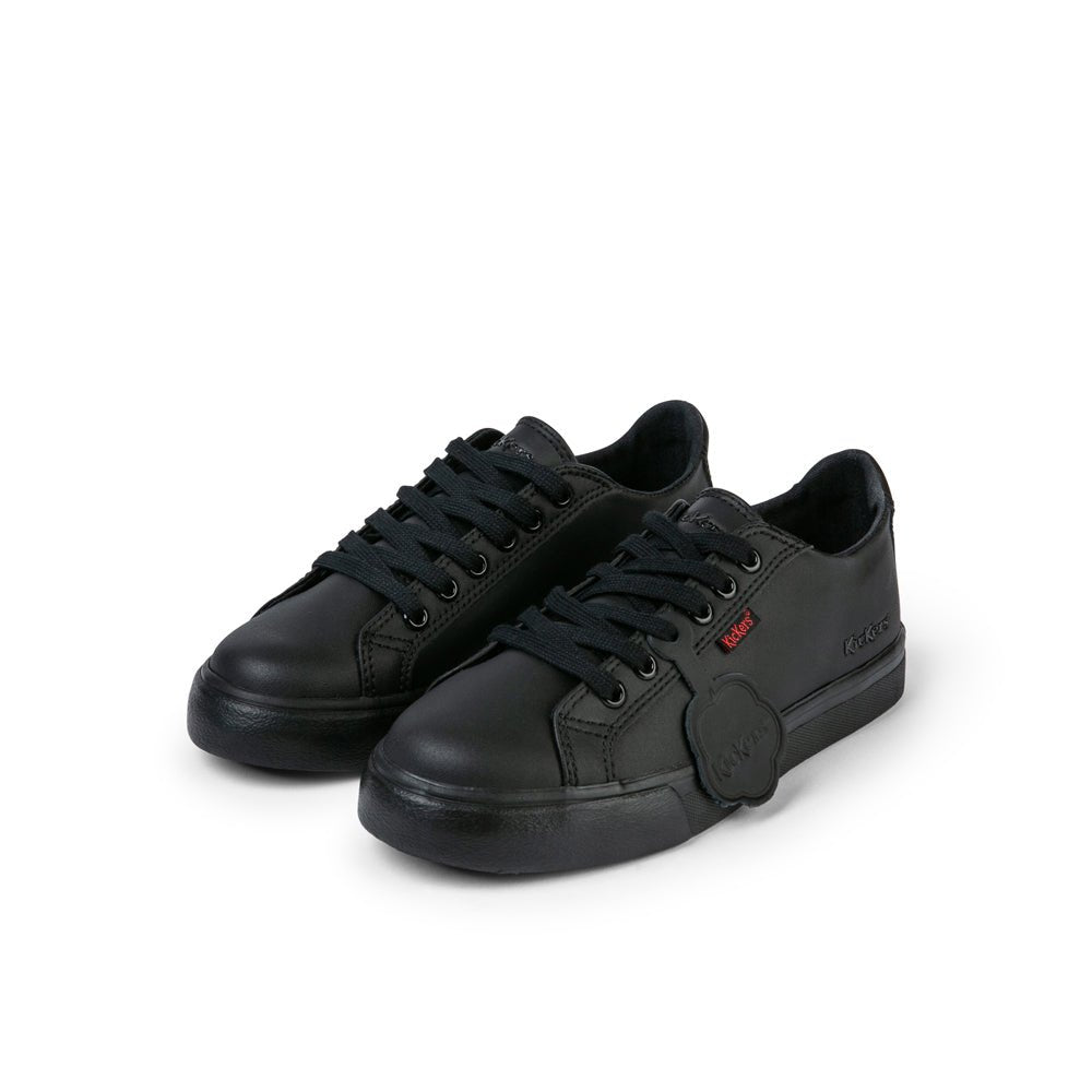 Kickers: Tovni Lacer Unisex School Shoes - Black Leather - Acorn & Pip_Kickers