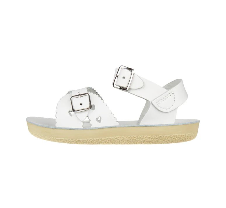Salt-Water Sandals: Sweetheart White Kids Sandals - Acorn & Pip_Salt-Water Sandals