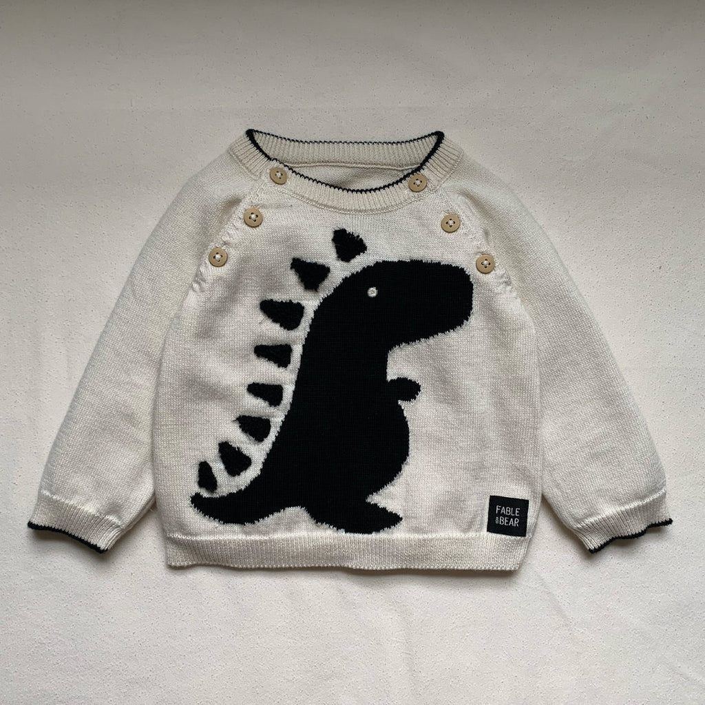 Fable & Bear: Dinosaur - Knitted Kids Jumper - Acorn & Pip_Fable & Bear
