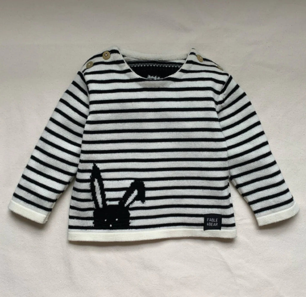 Fable & Bear: Hop To It - Knitted Kids Striped Jumper - Acorn & Pip_Fable & Bear