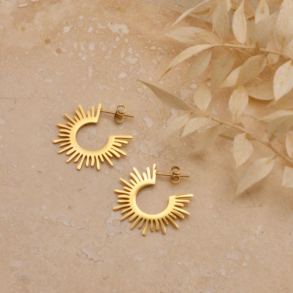 Little Nell: Gold Sol Earrings - Acorn & Pip_Little Nell Jewellery