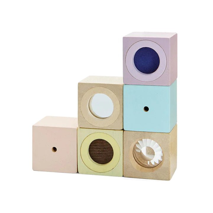 Plan Toys: Wooden Pastel Sensory Blocks - Acorn & Pip_Plan Toys