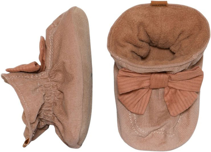 Melton: Tawny Brown - Bow Slippers