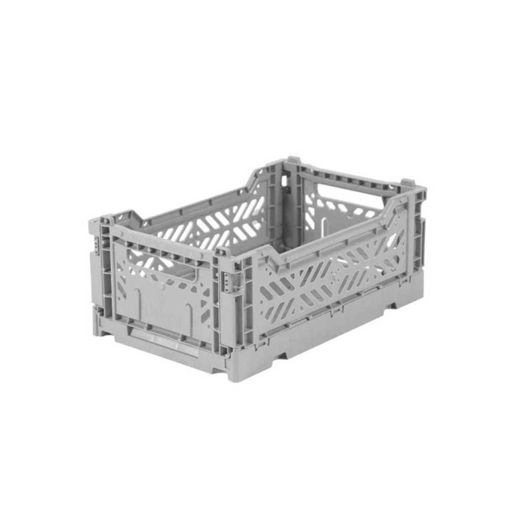 Aykasa: Small Folding Storage Crate - Grey - Storage Solutions at Acorn & Pip
