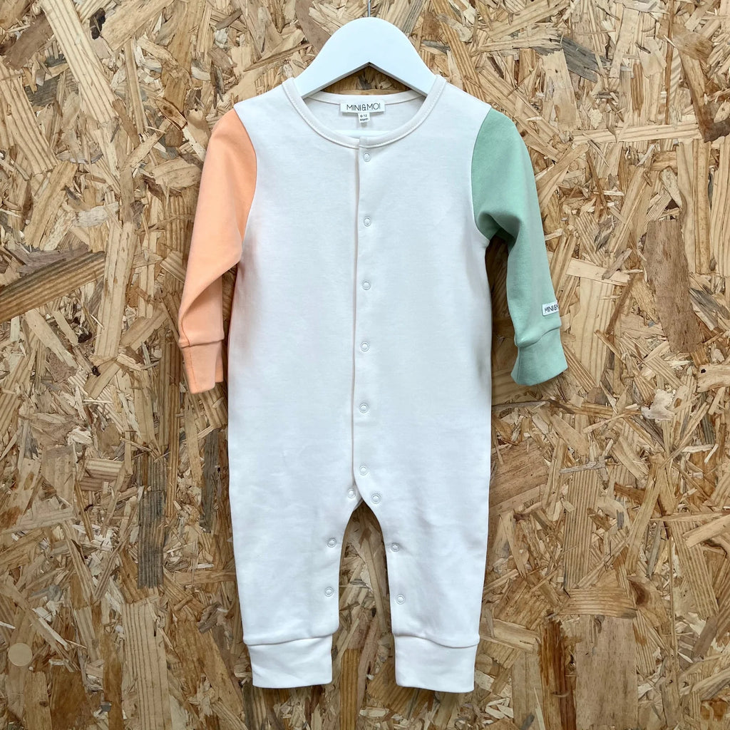 Mini & Moi: Colour Block Baby Sleepsuit - Baby Sleepwear at Acorn & Pip