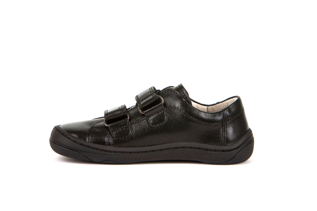 Froddo: Alex Barefoot Velcro School Shoes - Black Leather - Froddo Boys Barefoot School Shoes at Acorn & Pip