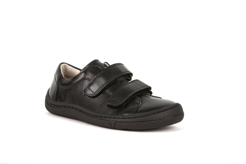 Froddo: Alex Barefoot Velcro School Shoes - Black Leather - Froddo Boys Barefoot School Shoes at Acorn & Pip