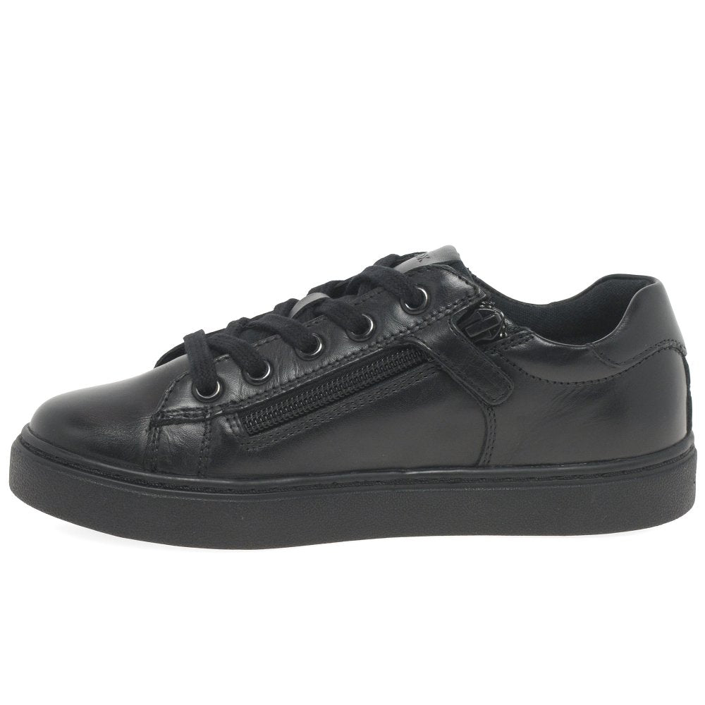 Geox: Nashik - Black Leather School Shoe