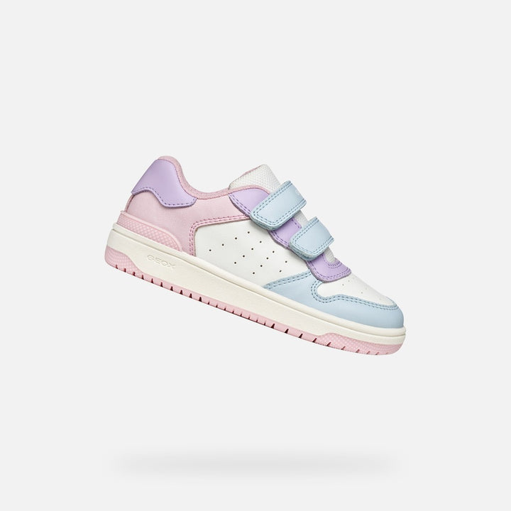 Geox: Washiba Velcro Trainers - Crystal / Lt Lilac