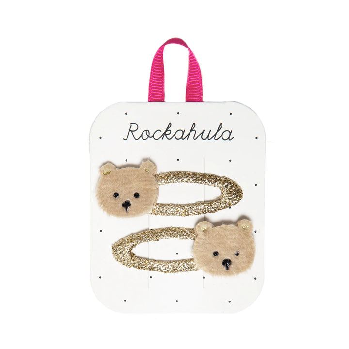 Rockahula Teddy Bear Hair Clips pair