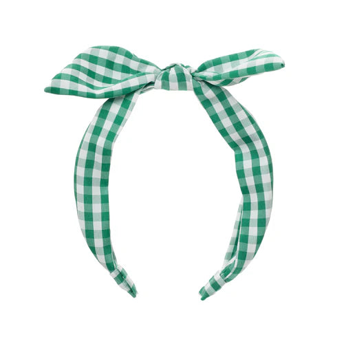 Rockahula green gingham headband for girls, perfect gift for little ones who love classic hair accessories.