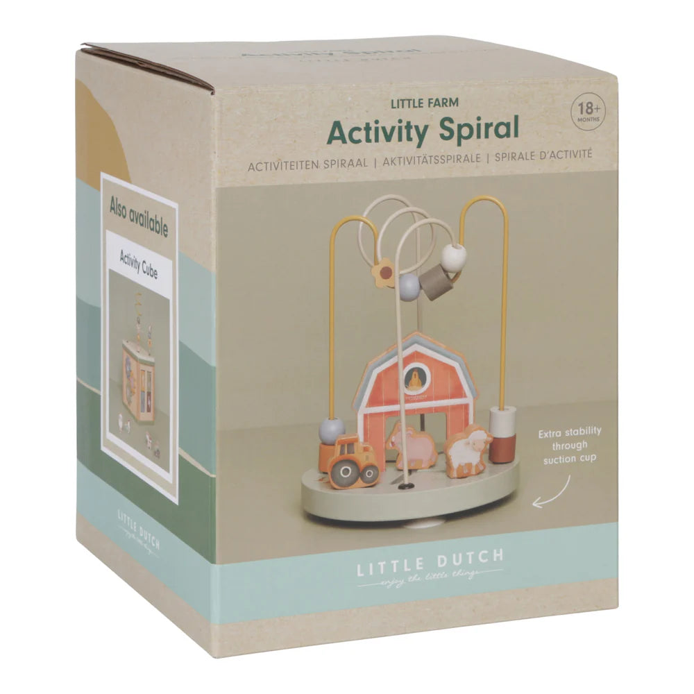 Little Dutch: Activity Spiral FSC - Little Farm - Wooden Toys for Toddlers at Acorn & Pip