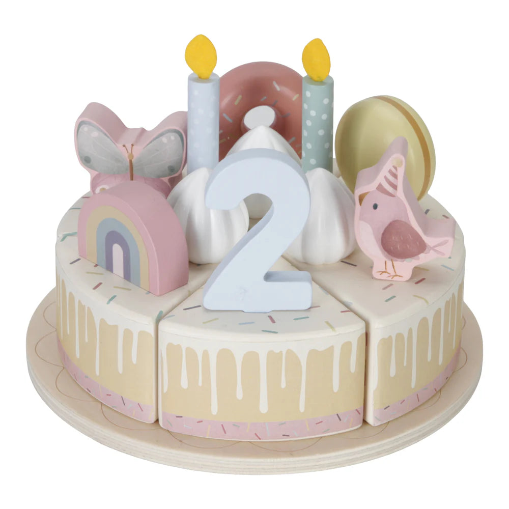 Little Dutch: Wooden Birthday Cake FSC - Pink - Kids Wooden Toys at Acorn & Pip