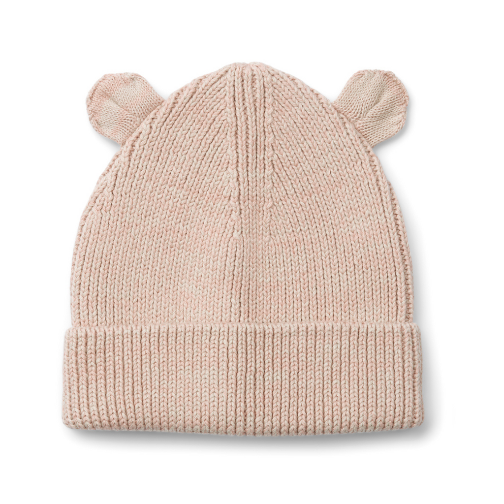 Liewood: Gina Knit Beanie with Ears - Rose / Sandy - Toddler/ Kids Outerwear AW 2023 Accessories at Acorn & Pip 