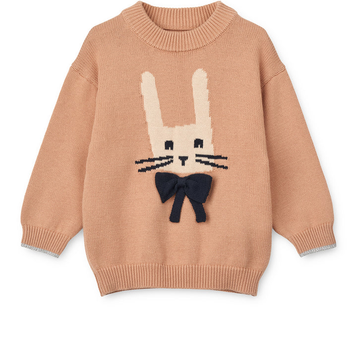 Liewood: Orlane Embroidery Knit Jumper - Rabbit / Pale Tuscany