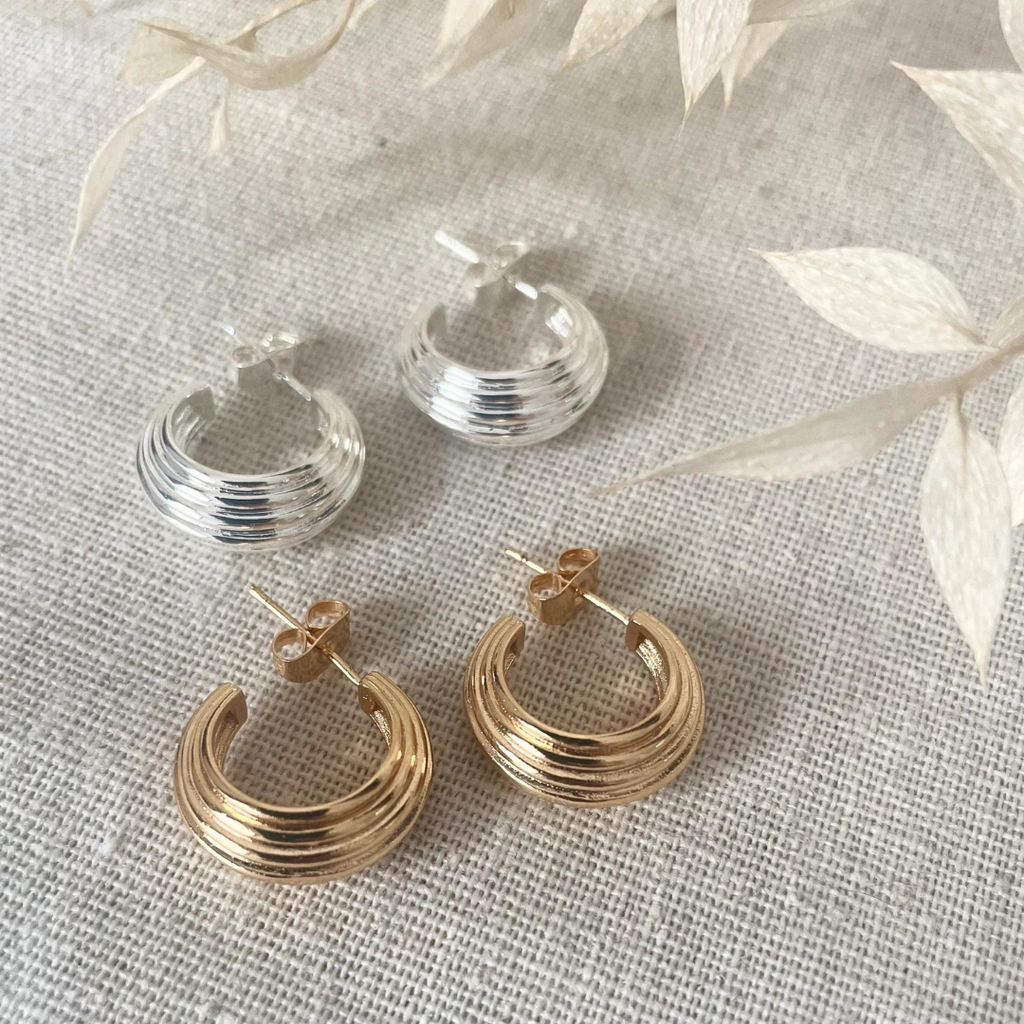 Little Nell: Silver Porto Hoops - Jewellery Gifts for her at Acorn & Pip