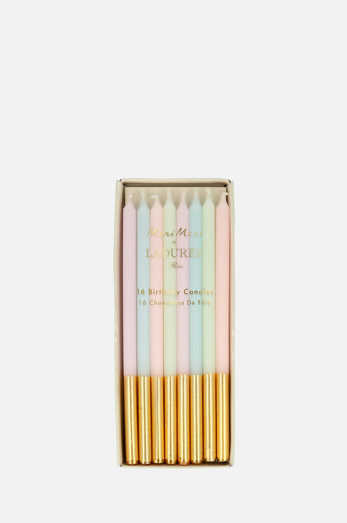 Lavender, blue, pink, green candles Gold metallic ink details Pack of 16 in 4 colours Product dimensions:  Candle height - 146mm