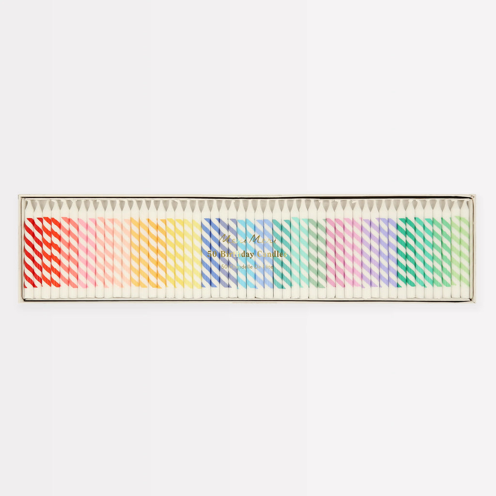 Meri Meri Rainbow Striped Mini Candles
