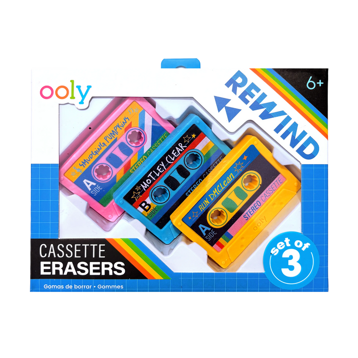 Ooly Rewind cassette erasers set of three