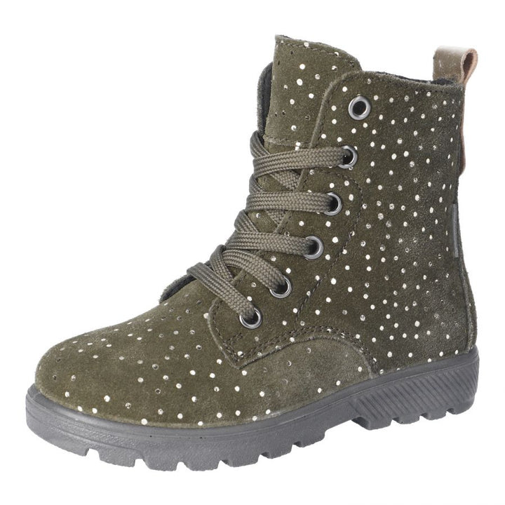 Ricosta: Anni - Khaki Green Lace-up Girls Boot