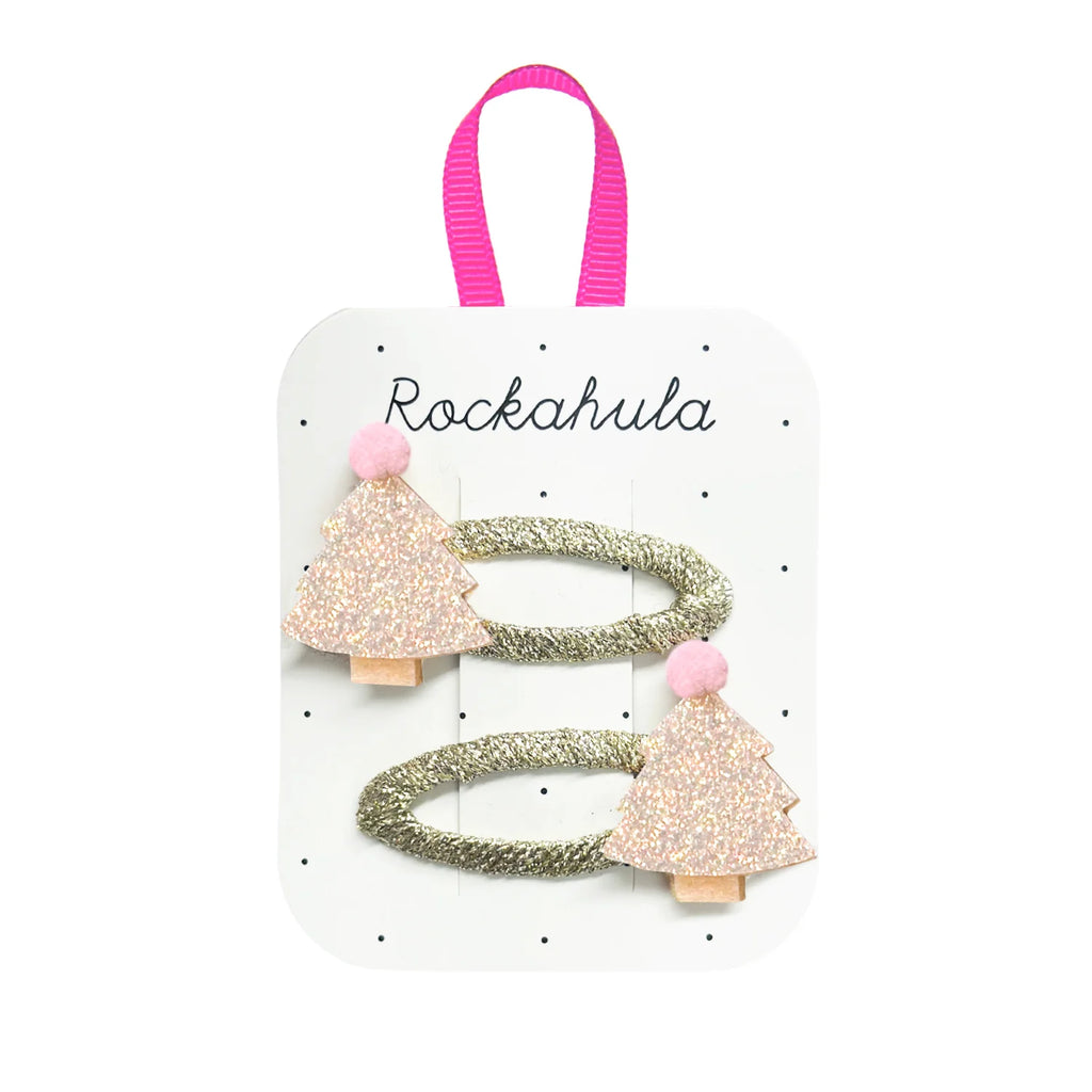 Rockahula Rockahula: Frosted Shimmer Xmas Tree Clips - Girl Christmas Hair Accessories at Acorn & PipShimmer Xmas Tree Clips