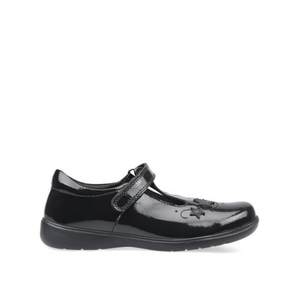 StartRite: Star Jump T-Bar School Shoes - Black Patent - School Shoes for Girls / Durable Hard Wearing Shoes at Acorn & Pip