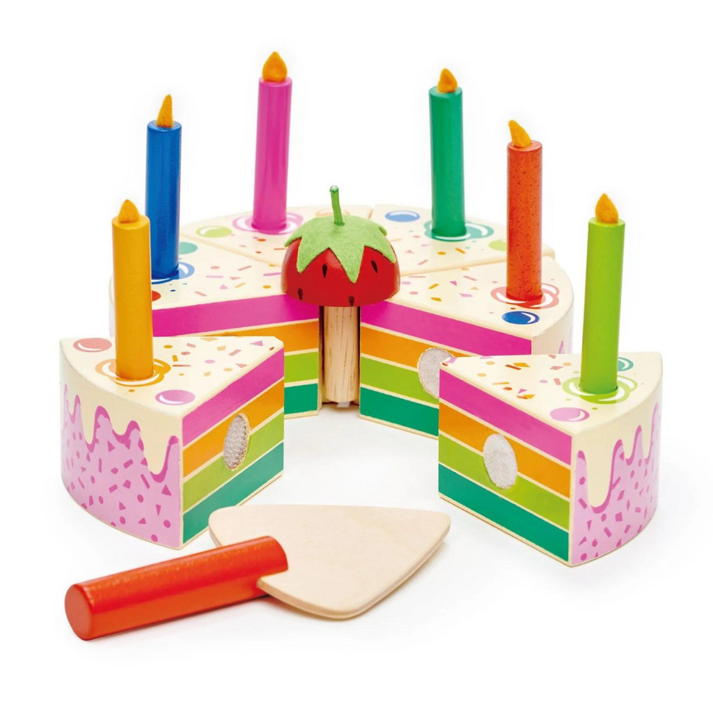 Tender Leaf Toys: Rainbow Birthday Cake - Wooden Role Play Toys at Acorn & Pip