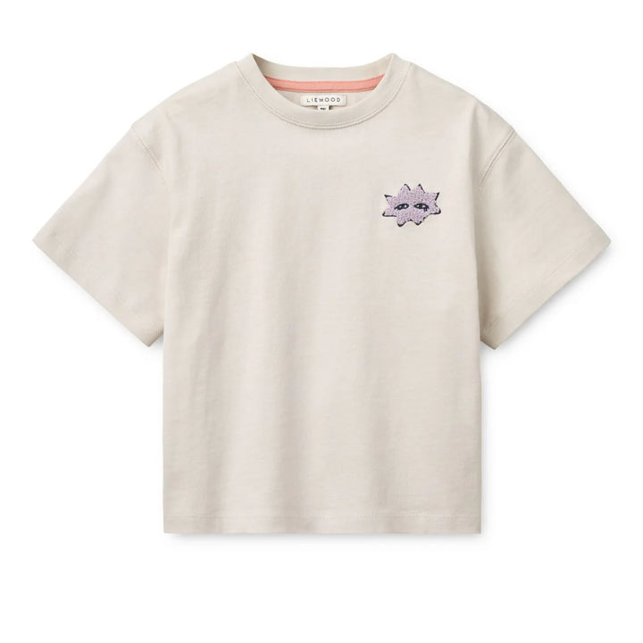 Liewood organic cotton children's t-shirt in sandy color, perfect for stylish layering or solo wear.