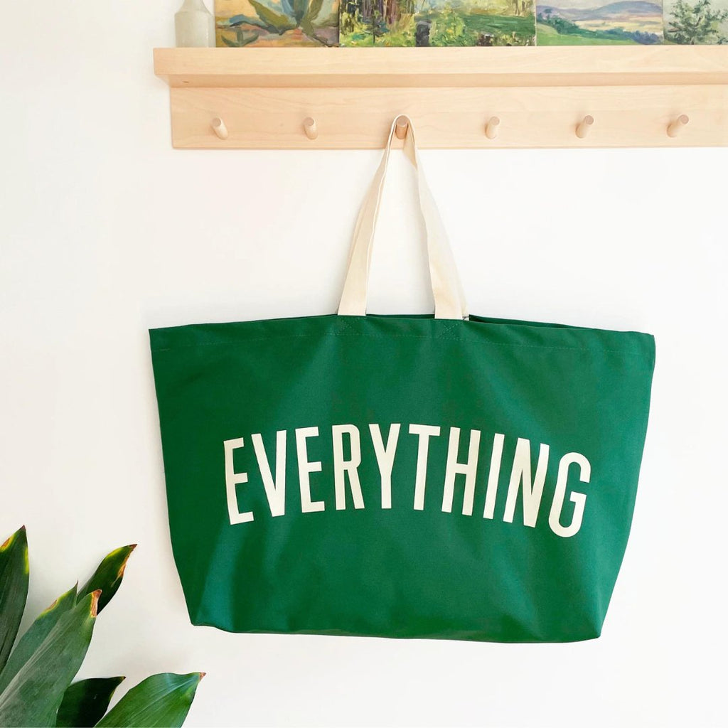 Alphabet Bags: Everything Oversized Forest Green Big Tote Bag - Acorn & Pip_Alphabet Bags