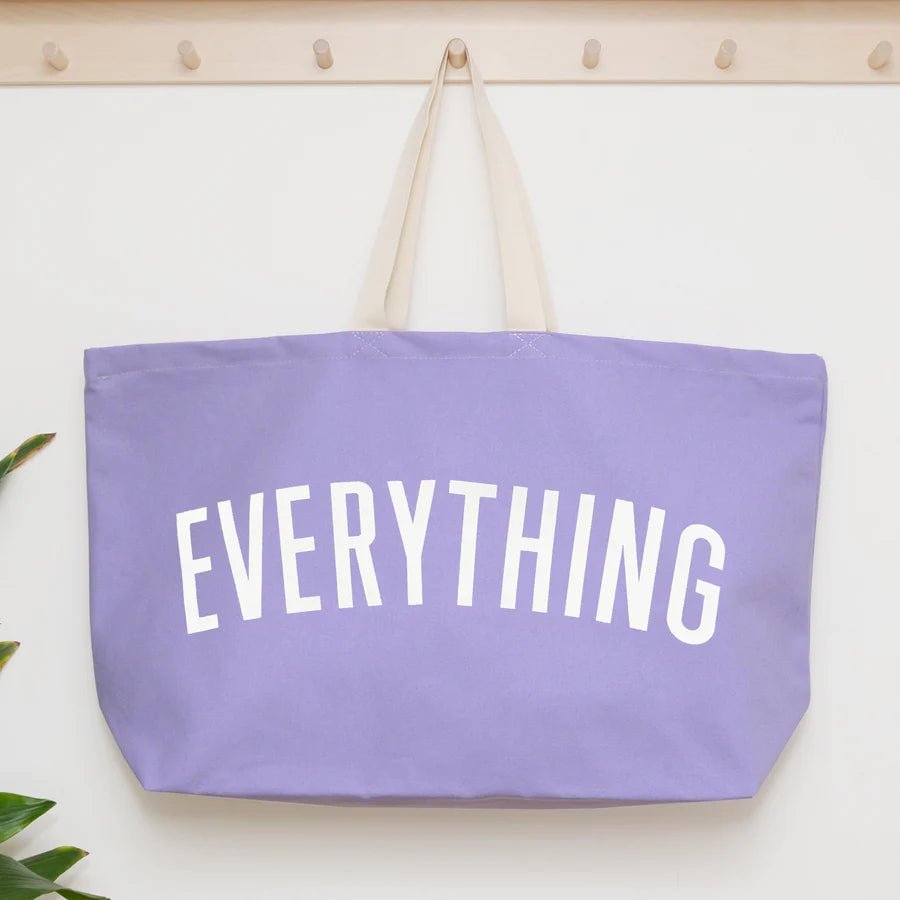 Alphabet Bags: Everything Oversized Lilac Big Tote Bag - Acorn & Pip_Alphabet Bags