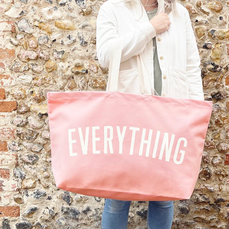 Alphabet Bags: Everything Oversized Pink Big Tote Bag - Acorn & Pip_Alphabet Bags