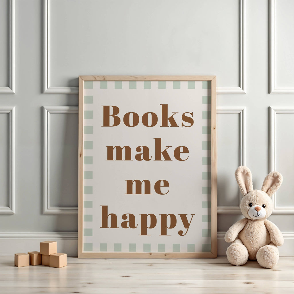 Autumn's Corner: Books Make Me Happy - Checkerboard Edition - Acorn & Pip_Autumns Corner