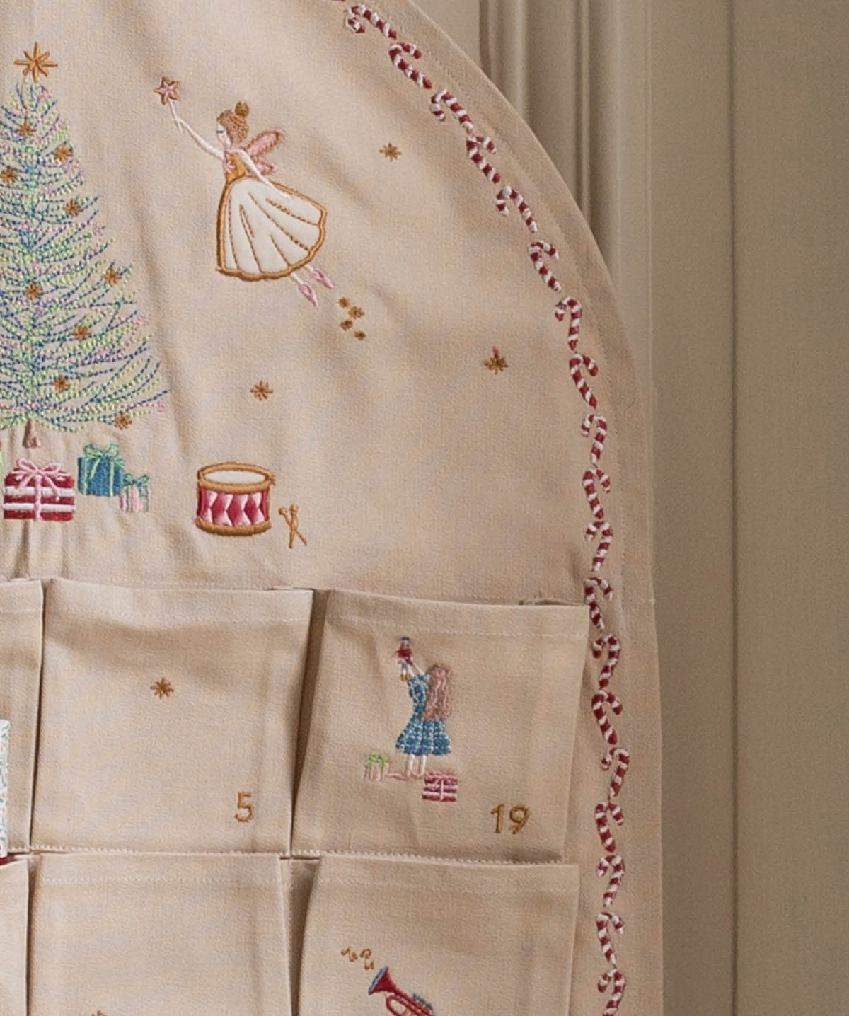 Nutcracker advent calendar embroidery