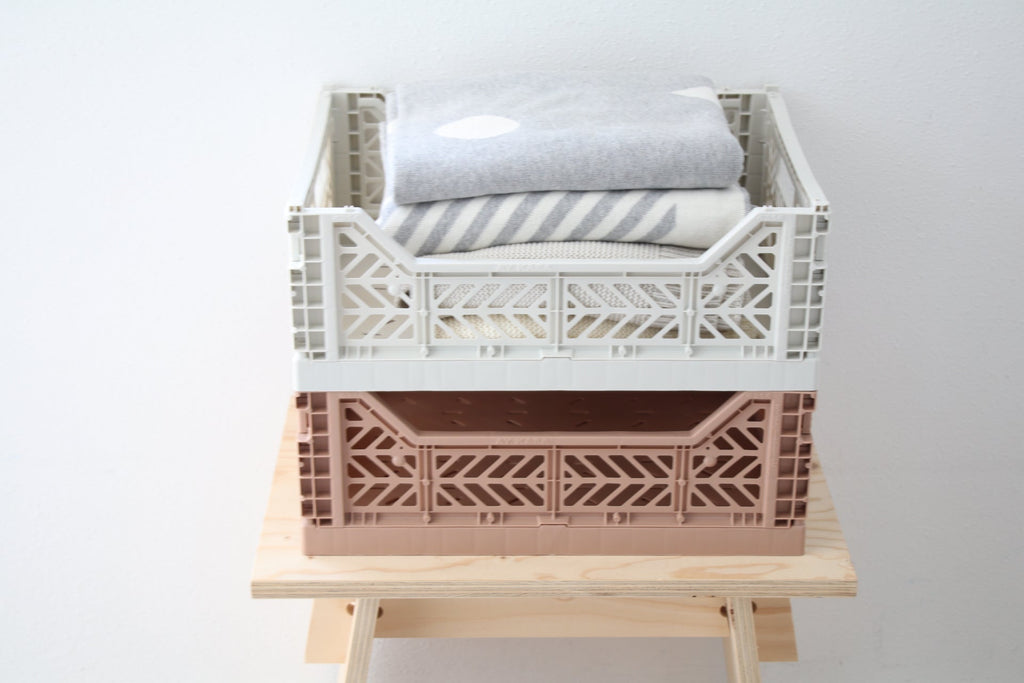 Aykasa - Medium Folding Storage Crate: Coconut Milk - Acorn & Pip_Aykasa