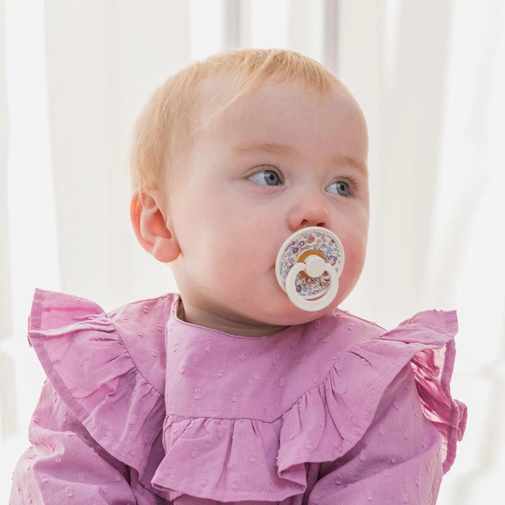 BIBS: BIBS x LIBERTY Colour 2 Pack Round Pacifier Eloise - Blush Mix Size 1 (0+ Months) - Acorn & Pip_BIBS