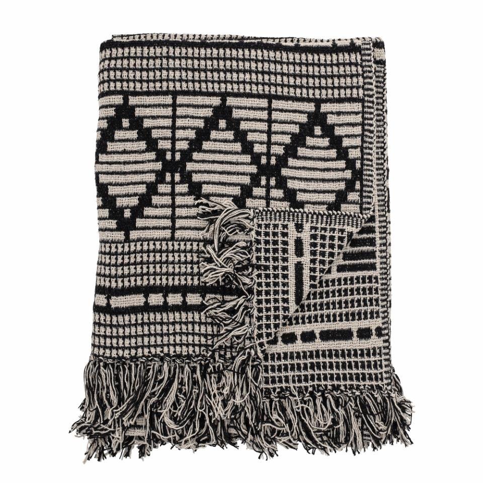 Bloomingville: Gutte Throw / Blanket - Black & White Print - Acorn & Pip_Bloomingville