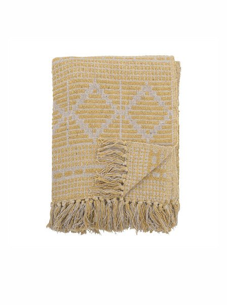 Bloomingville: Gutte Throw, Yellow, Recycled Cotton - Acorn & Pip_Bloomingville