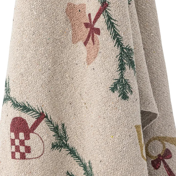 Bloomingville: Yule Throw, Nature, Recycled Cotton - Acorn & Pip_Bloomingville