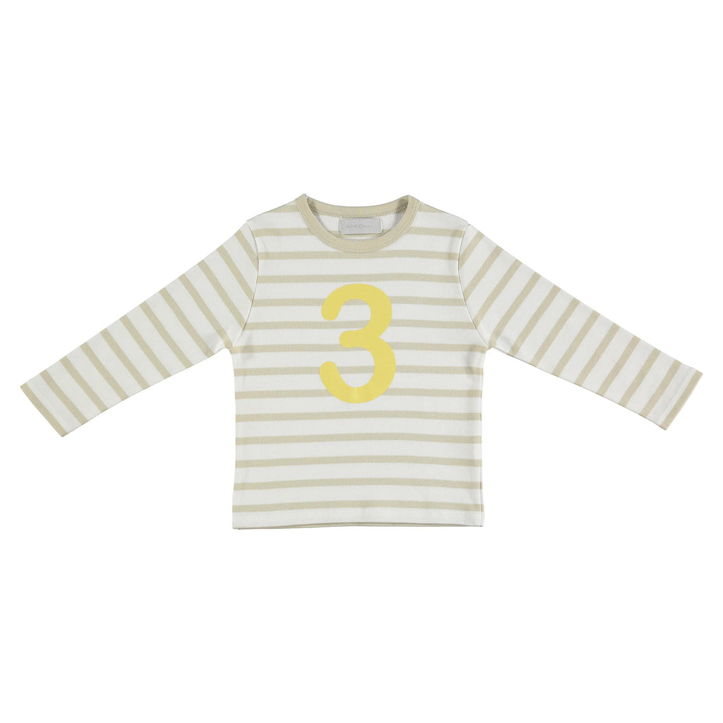 Bob + Blossom: Number Tee - Sand - Acorn & Pip_Bob & Blossom