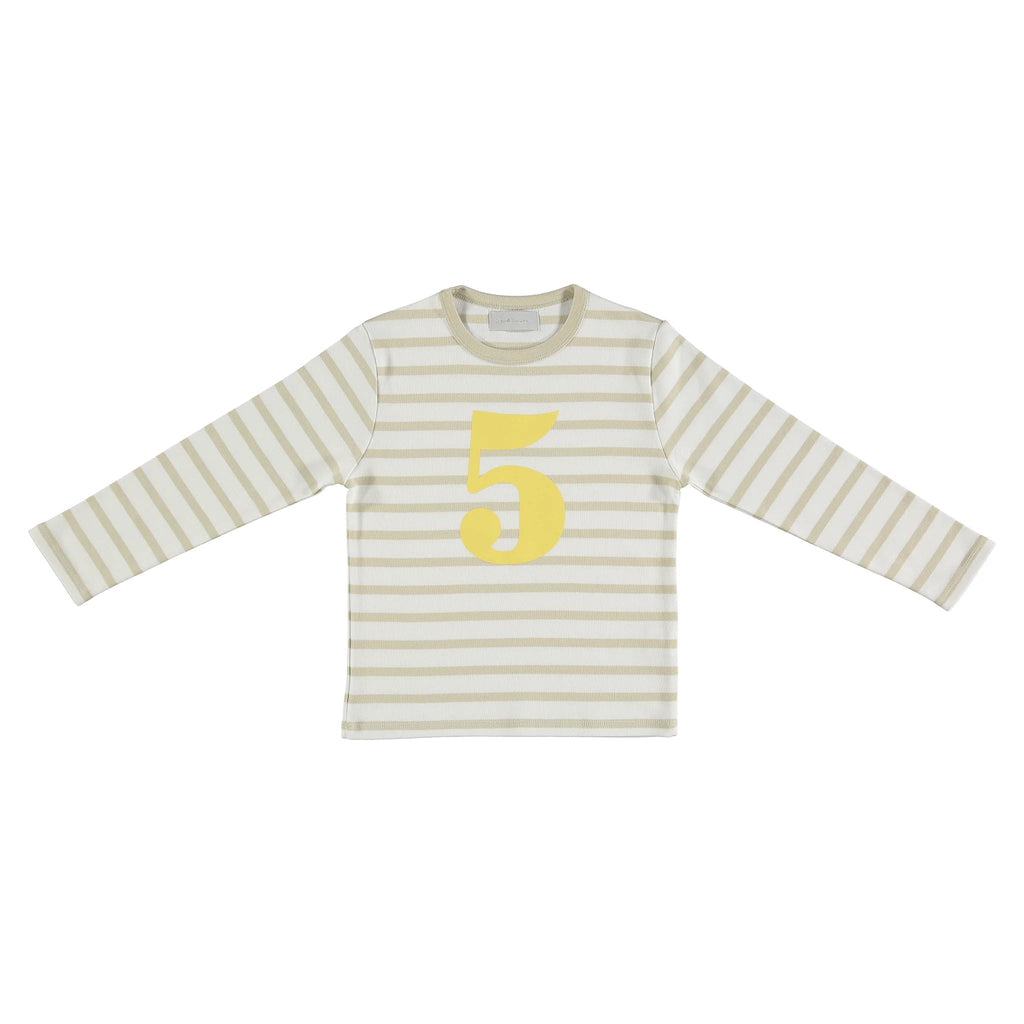 Bob + Blossom: Number Tee - Sand - Acorn & Pip_Bob & Blossom