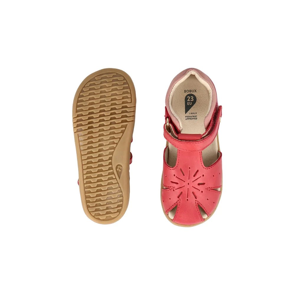 Bobux: I - Walk Compass Girls Sandals - Mineral Red + Rose - Acorn & Pip_Bobux