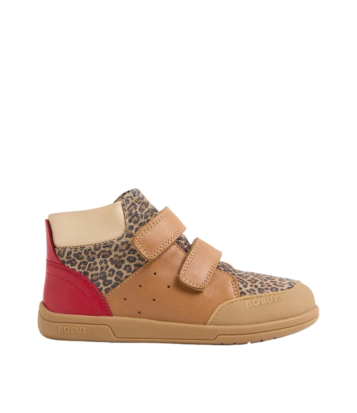Bobux IW Cedar Leather High-Top Shoes – Leopard Salsa