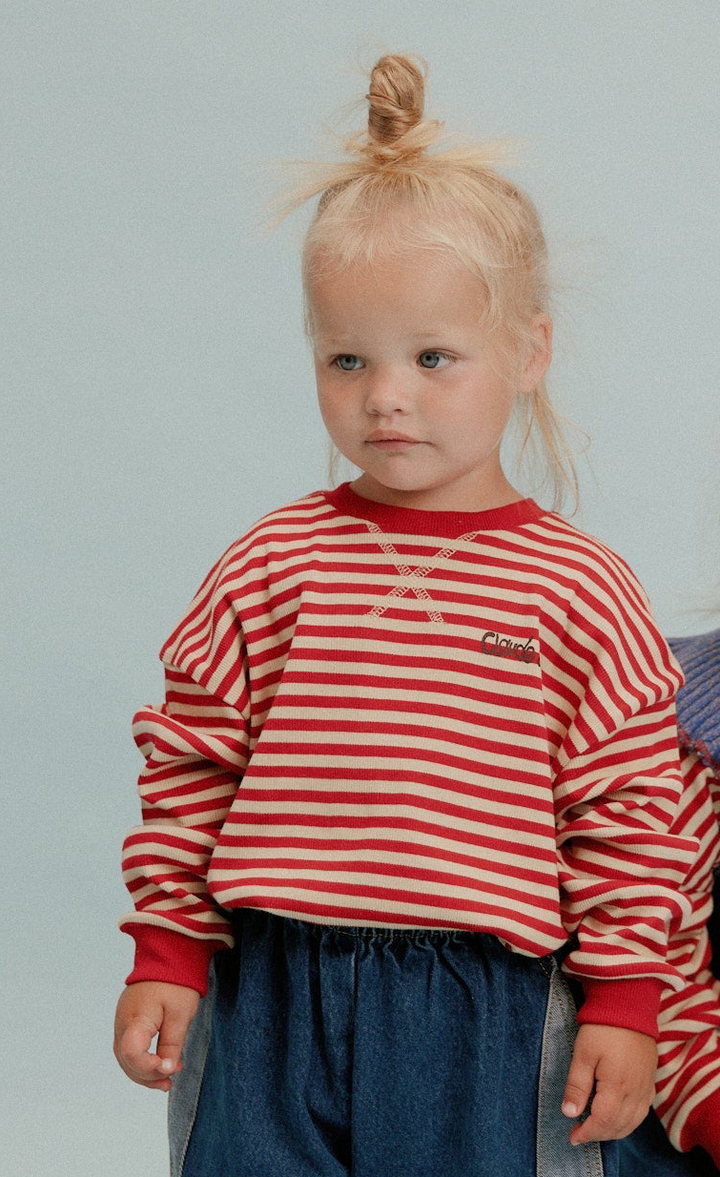 Jamie crimson stripe long sleeve tee