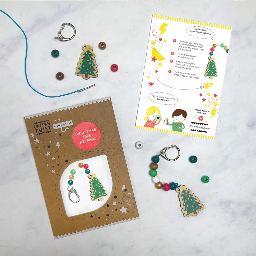 Cotton Twist: Christmas Tree Keyring - Acorn & Pip_Cotton Twist