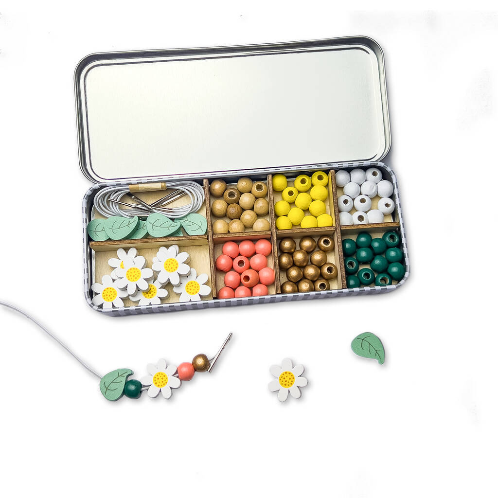 Cotton Twist: Daisy Chain Beading Kit - Tin - Acorn & Pip_Cotton Twist