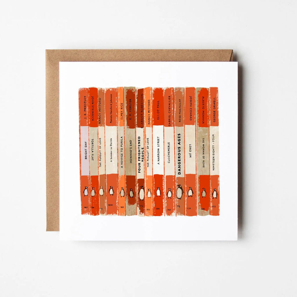 Design Smith: Penguin Orange - Blank Greetings Card - Acorn & Pip_Design Smith