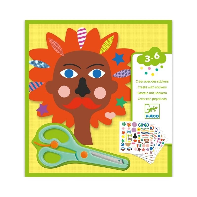 Djeco: Create With Stickers - Hairdresser - Acorn & Pip_Djeco