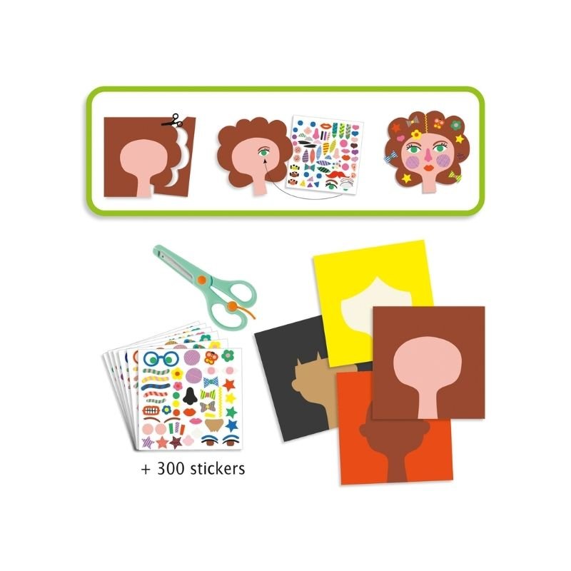 Djeco: Create With Stickers - Hairdresser - Acorn & Pip_Djeco